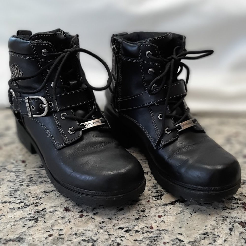 Harley Davidson Black Leather Boots
